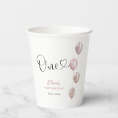 赤面バルーンガールファースト誕生日 紙コップ (裏面)