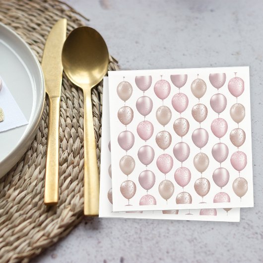 赤面バルーン誕生日 スタンダードカクテルナプキン