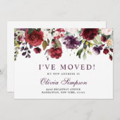 赤面バーガンディフローラ移動案内カード 案内状 (正面/裏面)