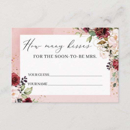 赤面バーガンディーピンクフローラキスカード数 エンクロージャーカード (正面)