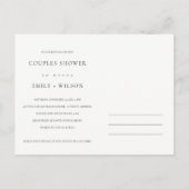 赤面パステルバラ水カラーフローラカップルのシャワー インビテーションポストカード (裏面)