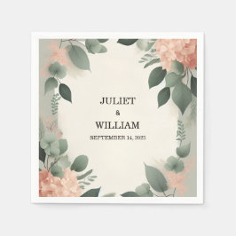 赤面パステルピーチミントモスサージグリーン結婚ズ スタンダードカクテルナプキン