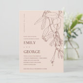 赤面パステルラインスケッチフローラカップル式シャワーカード サンキューカード (スタンド正面)