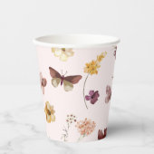 赤面パステルワイルドフラワーモダンボホ結婚ズ 紙コップ (正面)