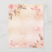 赤面パンパスグラスバラ蝶の結婚式プログラム (裏面)