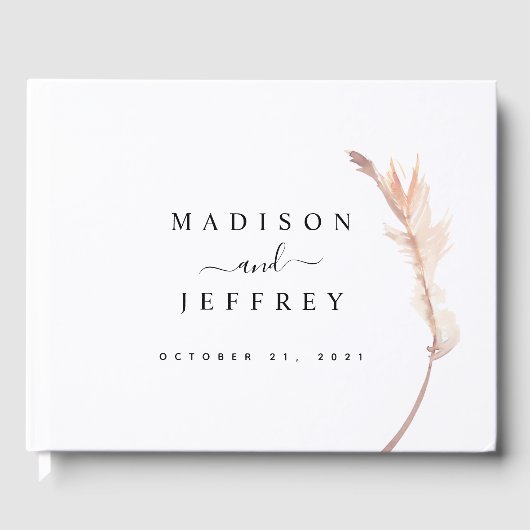 赤面パンパスグラスミニマル結婚リスト ゲストブック (正面)