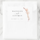 赤面パンパスグラスミニマル結婚リスト 長方形シール (バッグ)