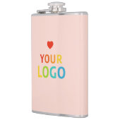 赤面パーソナライズされたピンクのかわいいロゴ入りフラスコ フラスク (左)