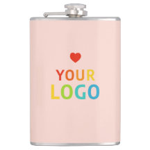赤面パーソナライズされたピンクのかわいいロゴ入りフラスコ