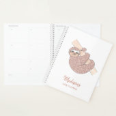 赤面パーソナライズされたピンクスロス  プランナー手帳 (ディスプレー)