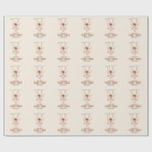 赤面パーソナライズされたピンクフェアリー最初の1歳の誕生日 ラッピングペーパー (フラット)