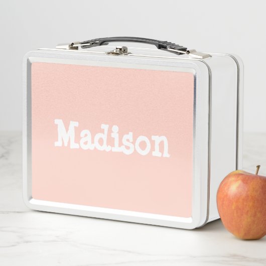 赤面パーソナライズされたピンクホワイトキッズ メタルランチボックス (インサイチュ)