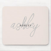 赤面パーソナライズされたピンクモノグラム マウスパッド (正面)
