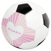 赤面パーソナライズされたピンク名ハート サッカーボール (3/4)
