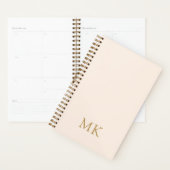 赤面パーソナライズされたピンク金ゴールドイニシャル プランナー手帳 (ディスプレー)