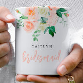 赤面パーソナライズされたフローラブライデスメイドマグ コーヒーマグカップ