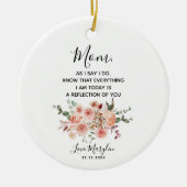 赤面パーソナライズされたブーケマザーオブザブライド セラミックオーナメント (正面)