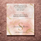 赤面パーソナライズされたマーブルカードと金ゴールドグリッター