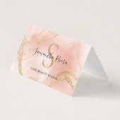 赤面パーソナライズされたマーブルカードと金ゴールドグリッター (正面)