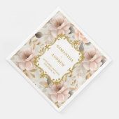 赤面パーソナライズされた金ゴールド結婚ナプキンス (コーナー)