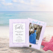 赤面パープルグリッターエレガントシックスウィート16 招待状