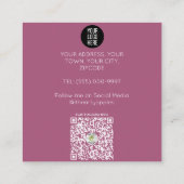 赤面パープルスカンジニハートレインボーベビーシッター スクエア名刺 (裏面)