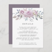 赤面パープルバラ結婚フローラズゲスト詳細 エンクロージャーカード (正面/裏面)