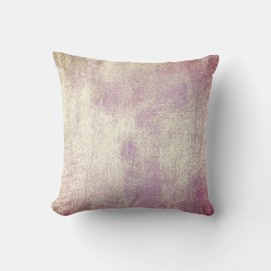 赤面パープルミニマル金ゴールド絵画ズパステル赤面 クッション (正面)