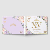 赤面パープル薄紫フローラ金ゴールドキンセアニラXV ゲストブック (全面)