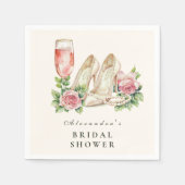 赤面パールスプロセッコブライダルシャワー スタンダードカクテルナプキン (正面)