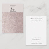 赤面パールレザーテクスチャイヤリングネックレスロゴ 名刺 (正面/裏面)