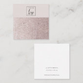 赤面パールレザーテクスチャスタッドイヤリングディスプレイ スクエア名刺 (正面/裏面)