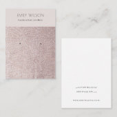 赤面パールレザーテクスチャスタッドイヤリングディスプレイ 名刺 (正面/裏面)