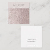 赤面パールレザーテクスチャバンドネックレスディスプレイ スクエア名刺 (正面/裏面)