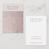 赤面パールレザーテクスチャバンドネックレスディスプレイ 名刺 (正面/裏面)