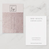 赤面パールレザーテクスチャヘアクリップのロゴ表示 名刺 (正面/裏面)