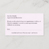 赤面ビミニマルジネモダンスアポイントメントの通知 名刺 (裏面)