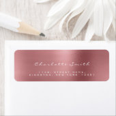 赤面ビーンピンクローズホワイト差出人住所ラベル ラベル (インサイチュ)