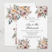 赤面ピエレガントンクフローラブリデスメイドランチョン 招待状 (正面/裏面)