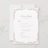 赤面ピエレガントンクヴィンテージ結婚フローラ 出欠カード (正面)