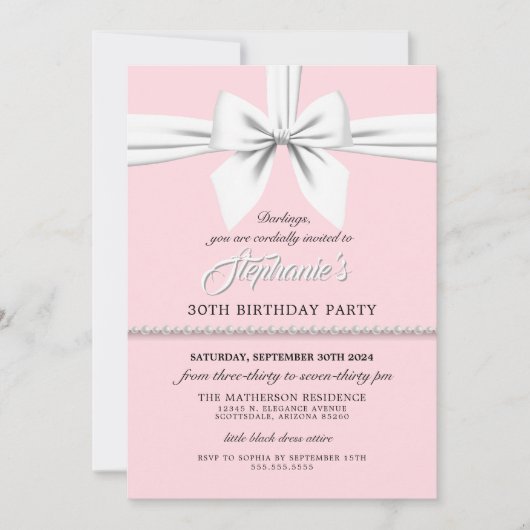 赤面ピガーリーンクファンシーティファニー誕生日招待状 招待状 (正面)