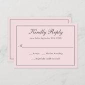 赤面ピクラシックンクシンプルエレガントウェディングRSVP 出欠カード (正面/裏面)