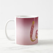 赤面ピグラデーションンクグリッター金ゴールド紅愛 コーヒーマグカップ (左)