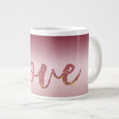 赤面ピグラデーションンクグリッター金ゴールド紅愛 ジャンボコーヒーマグカップ (正面右)