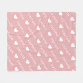 赤面ピシンプルックパーソナライズされたスの繰り返し名 フリースブランケット (正面(横))