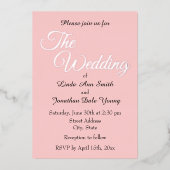 赤面ピシンプルンクスタイル結婚ズ 箔招待状 (正面)