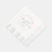 赤面ピシンプルンクハートリースブライダルシャワー 縁ありランチョンナプキン (角)