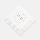 赤面ピシンプルンクハートリースモノグラム結婚ズ 縁ありランチョンナプキン (角)