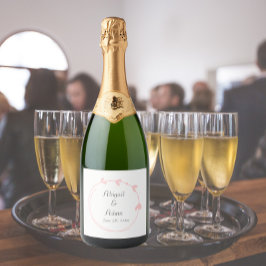 赤面ピシンプルンクハート結婚リース スパークリングワインラベル