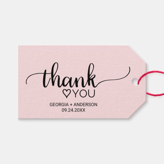 赤面ピシンプルンク書道「ありがとう」結婚ズ ギフトタグ (正面(横))